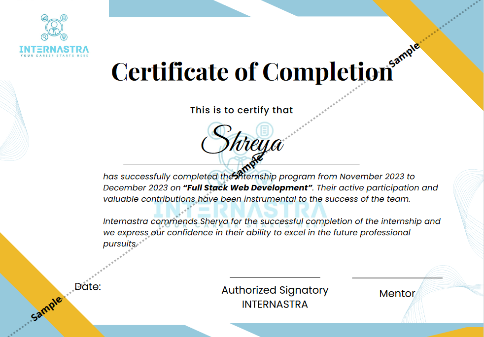 Internship Certificate